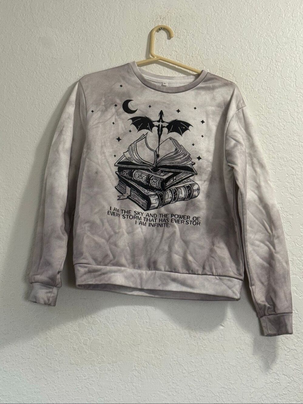 Fourth wing dragons I AM THE SKY quote sweatshirt girls XL
